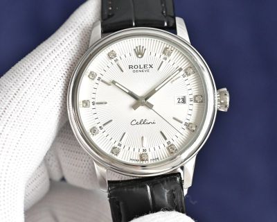 Rolex Geneve Cellini 8215 Movement 40mm 316L Steel 48h 100m Waterproof Watch